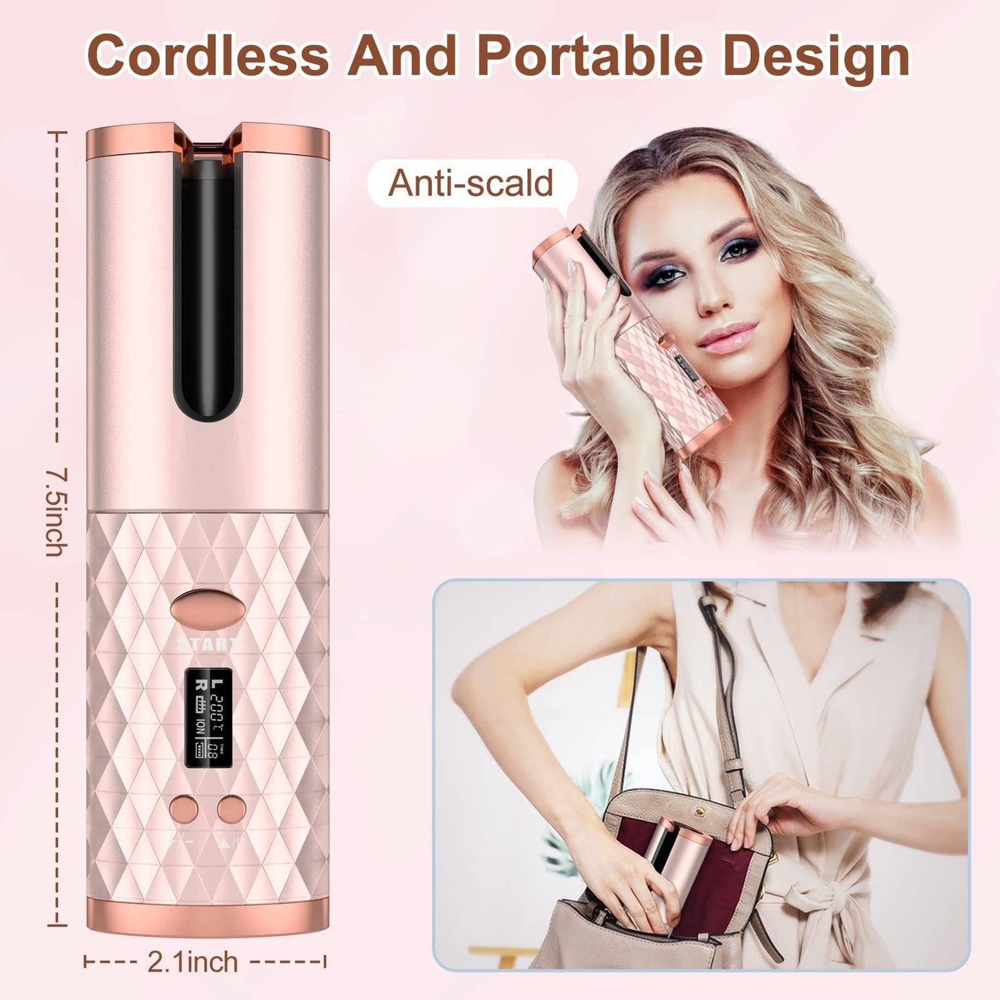 Portable Automatic Hair Curler, Ceramic