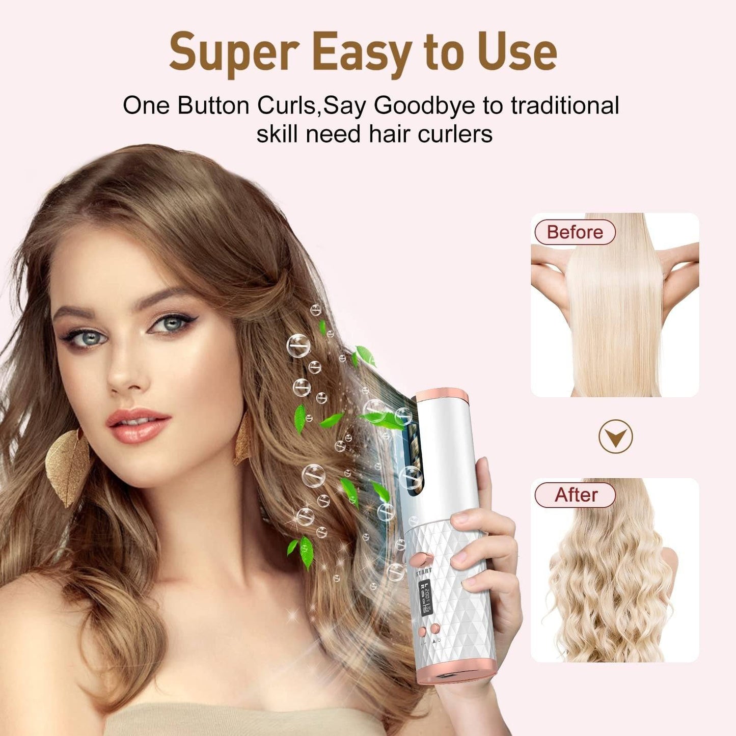 Portable Automatic Hair Curler, Ceramic