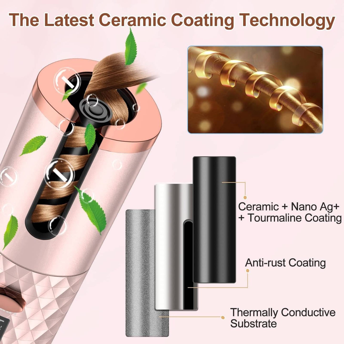 Portable Automatic Hair Curler, Ceramic