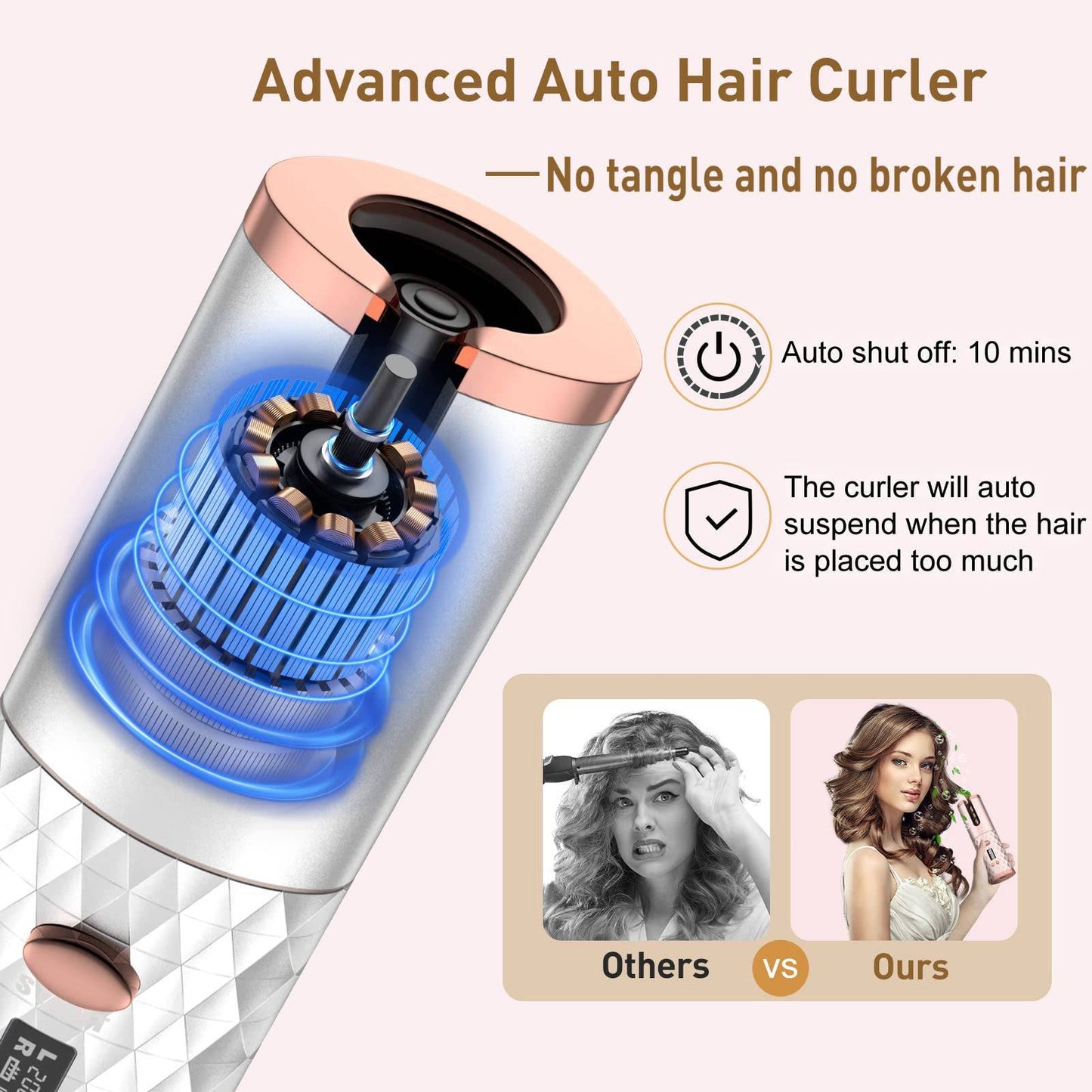 Portable Automatic Hair Curler, Ceramic