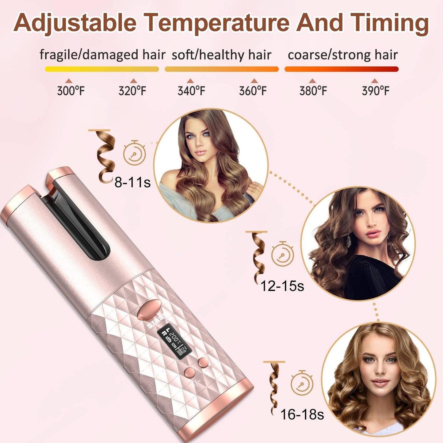 Portable Automatic Hair Curler, Ceramic
